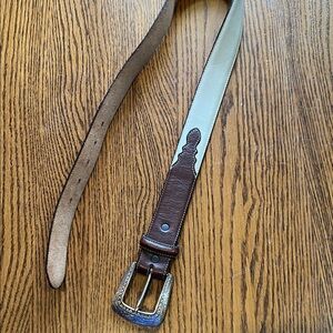 Justin Boots Brown and Tan Leather Belt
